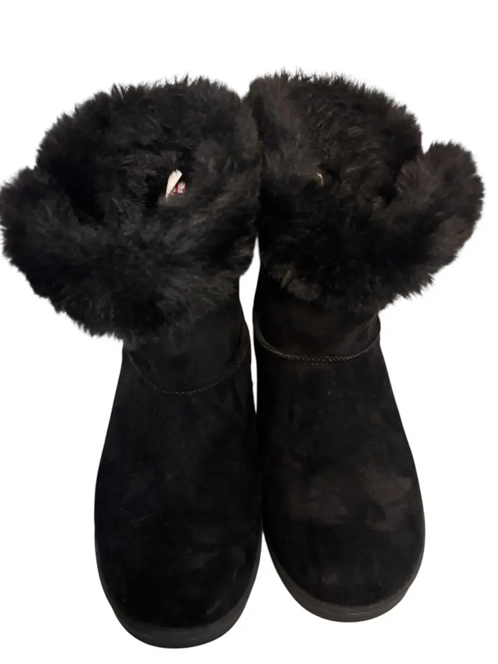 Black Faux Fur Winter Boots •‎ Size 8 • Cozy Pull‑On • Excellent Condition